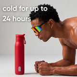 ORIGIN | Insulated Water Bottle, 25 oz, Straw Lid, Stainless Steel, Red