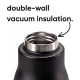 ORIGIN | Insulated Water Bottle, 25 oz, Straw Lid, Stainless Steel, Black