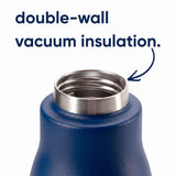 ORIGIN | Insulated Water Bottle, 25 oz, Straw Lid, Stainless Steel, Blue